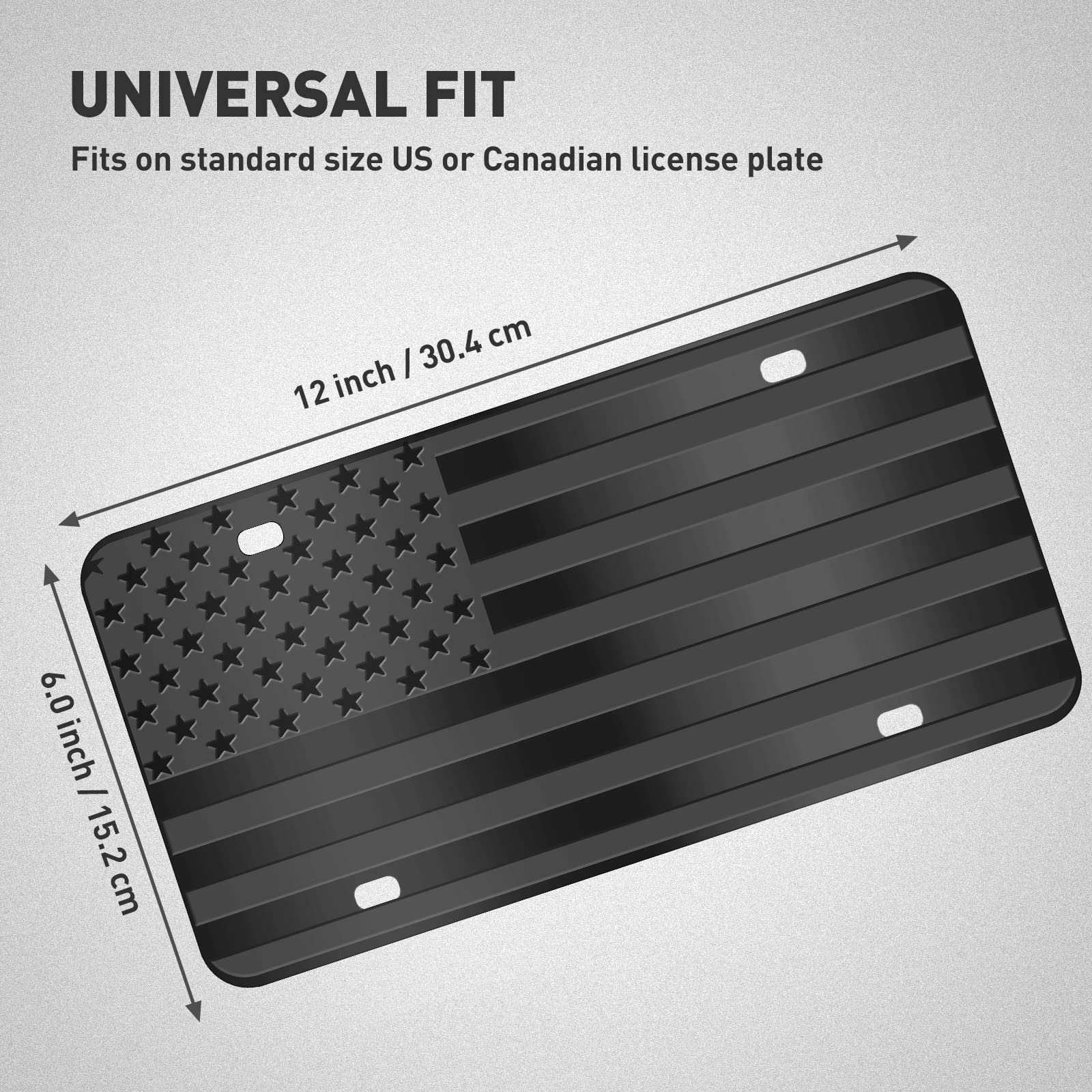 Targa Portatarga Moto In Alluminio Con Bandiera Americana 3D - Black Flag - BLVD
