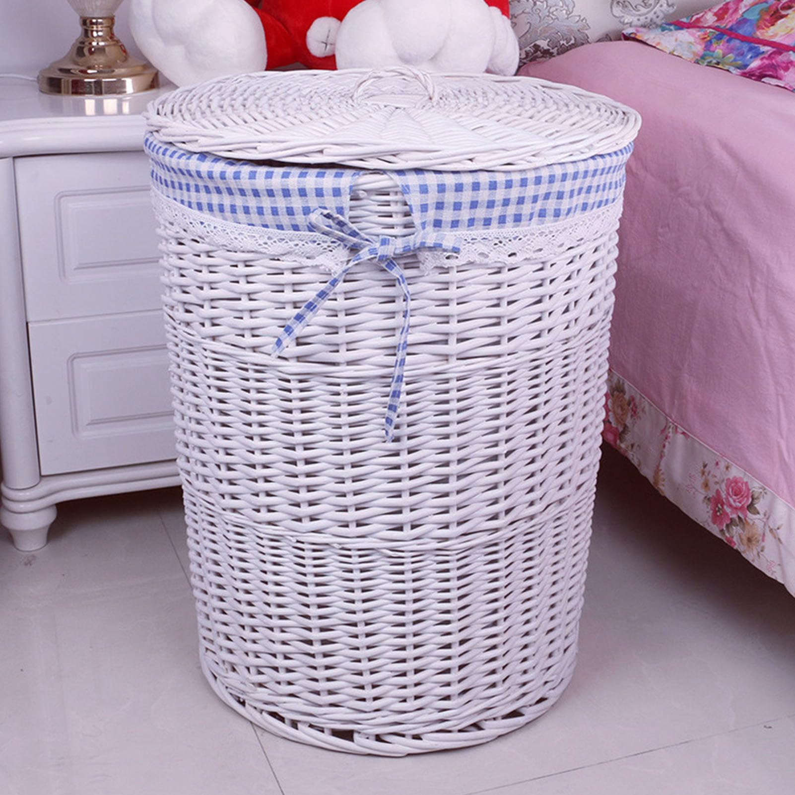 Dirty Clothes Basket, Rattan Dirty Clothes Storage Basket, Living Room Toy Storage Basket Dirty Clothes Basket, Household Bamboo Laundry Basket
