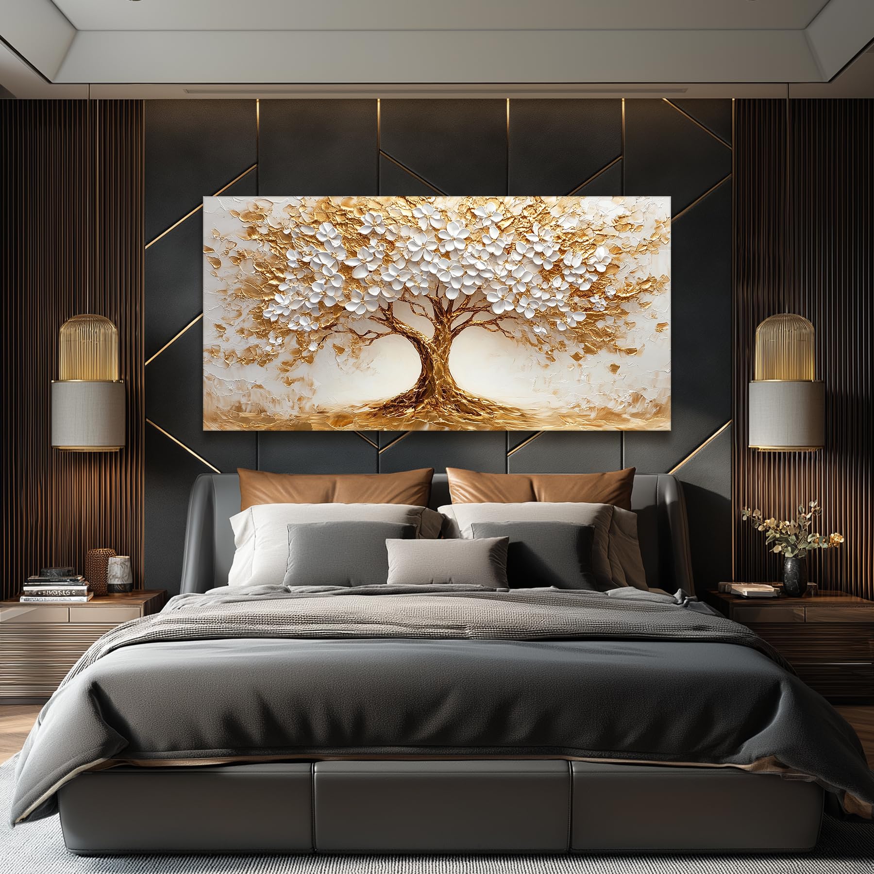 hyidecorart Cuadros Decoracion Salon Grandes, 73x146 cm Pintura de Natural Paisaje, Cuadros Decorativos del Árbol de la Vida Adecuado para Dormitorios Pasillos Comedores