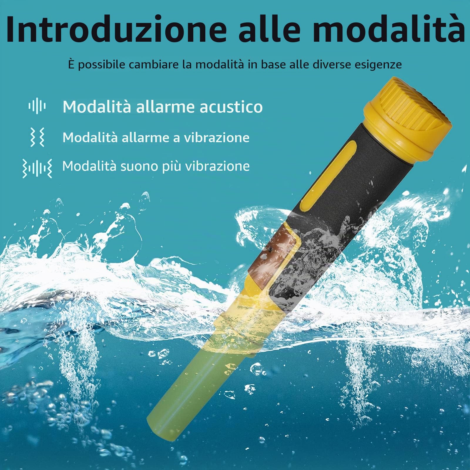 BuyWeek Metal Detector Subacqueo, 2 in 1 Rilevatore di Metalli IP68 Impermeabile Portatile Metal Detector Professionali per Bambini Adulti