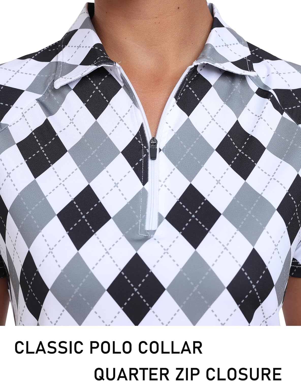 MoFiz Women's Golf Polo Shirt Short Sleeve Collared 1/4 Zip Athletic Tennis Shirt Quick-Dry Lightweight Summer Casual Tops - Image 5