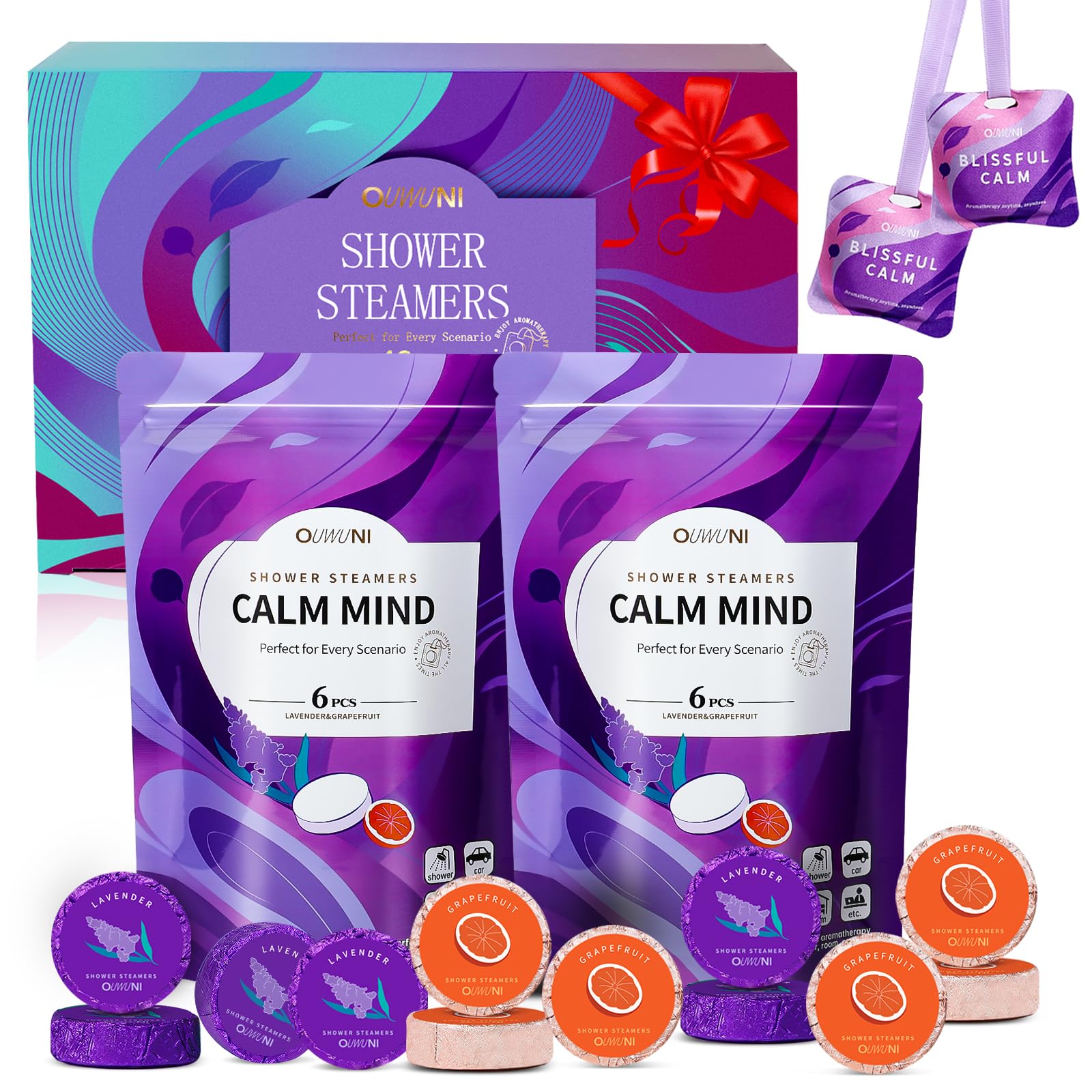 Shower Steamers Aromatherapy - 12 Pack Shower Bombs Natural Organic Essential Oils Comes with 2 Sachet, Birthday Gifts for Women, Gifts for Mom Wife