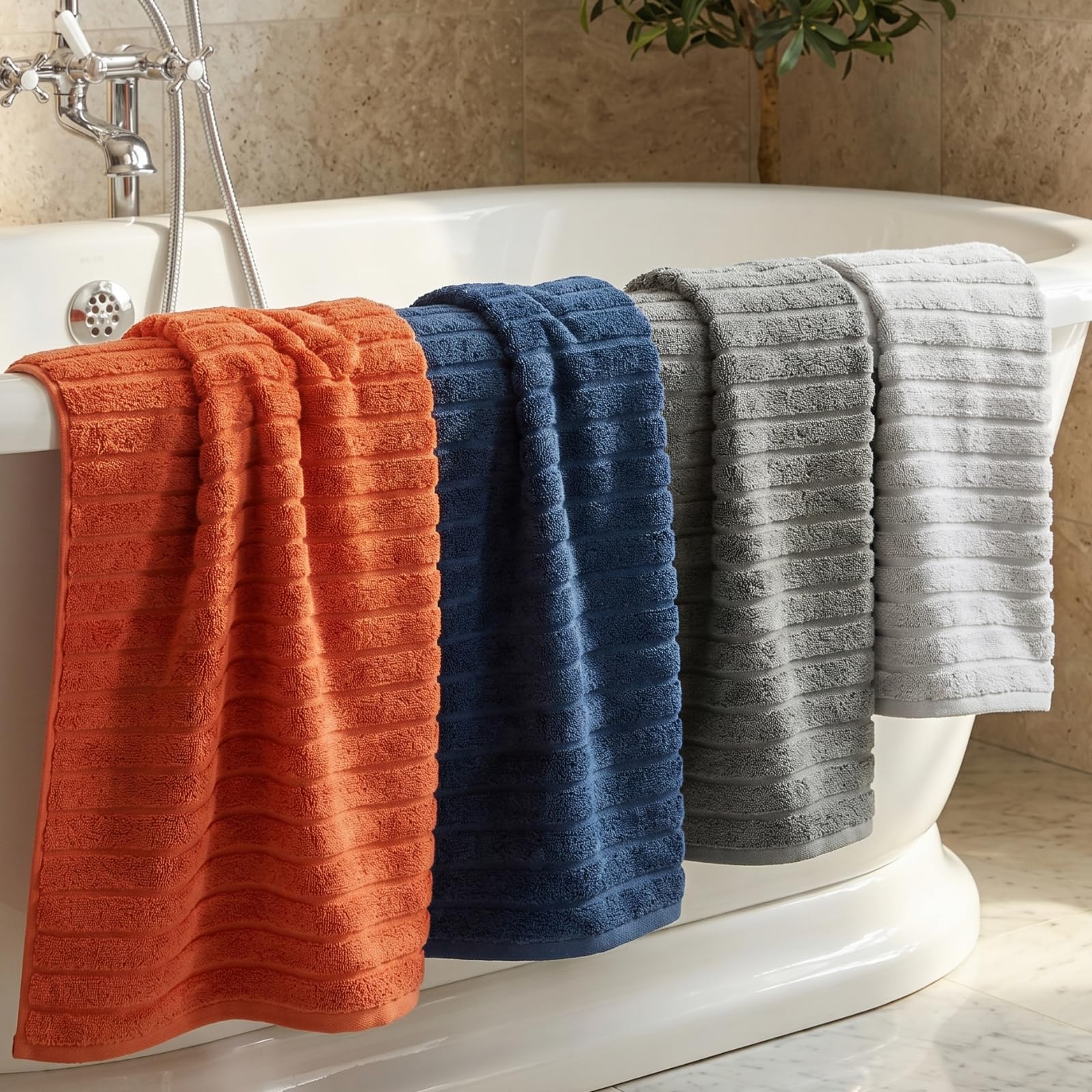 Cloud Collection 6 Piece Towel Set Turkish Towels 550 GSM Plush Highly Absorbent Hotel Spa Quality Truffle Brown