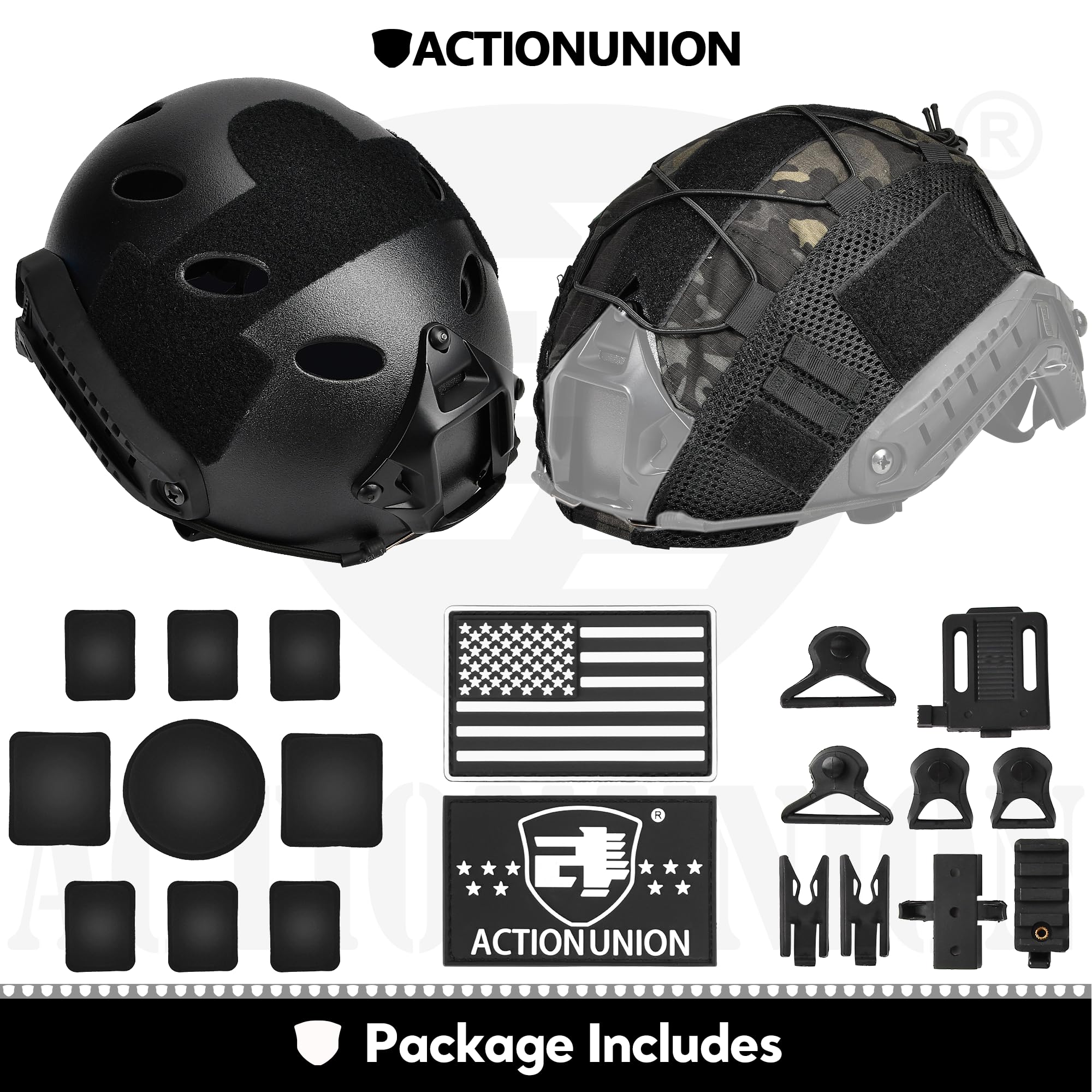 ACTIONUNION Airsoft Fast Casco Set PJ Type Tactical Paintball Casco