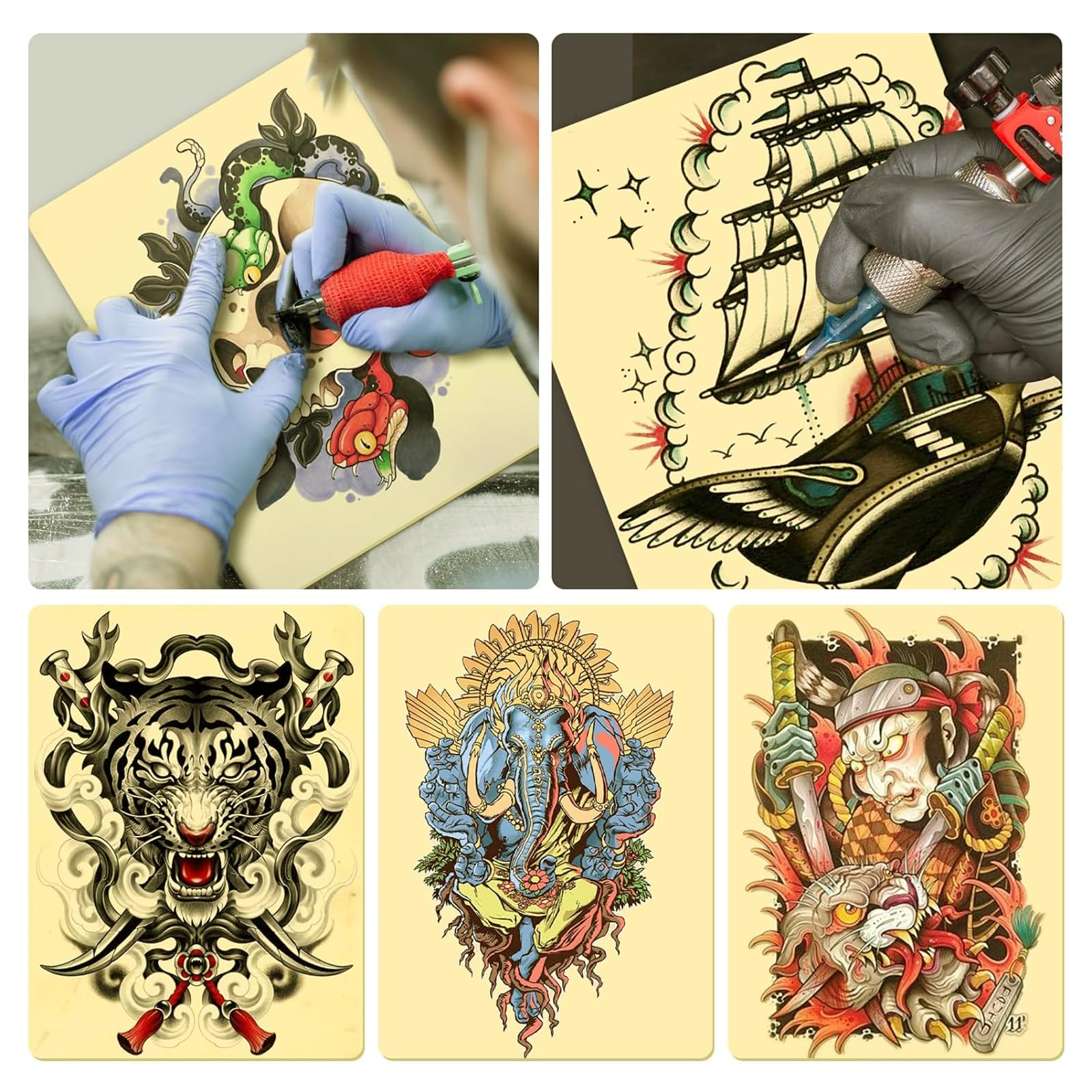 Tatuaż do ćwiczeń, 5 sztuk, A4, 20 x 30 cm, sztuczna skóra, 3 mm, dla początkujących i tatuatorów
