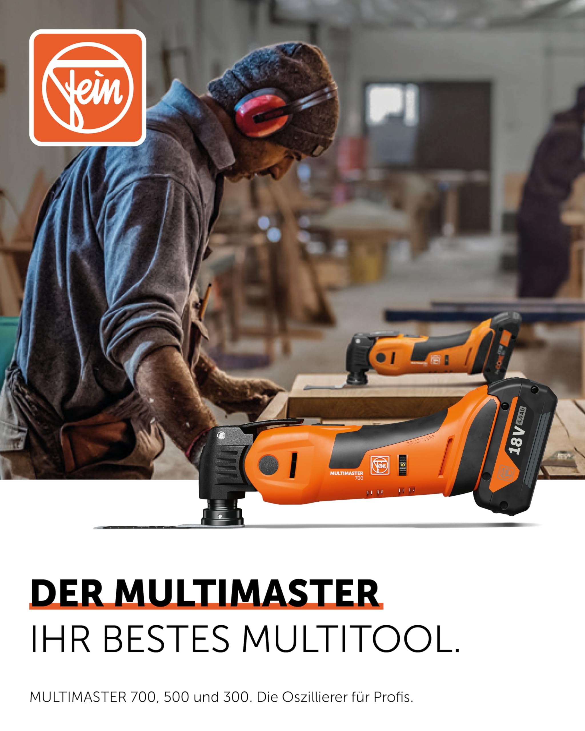 Fein Akku Multimaster AMM 700 MAX AS (18 V, ohne Akku, AMPShare, StarlockMax, Multitool inkl. E-Cut Sägeblatt für Holz, Kunstsoff + Metall, Multifunktionswerkzeug, in L-Boxx) 71293662000