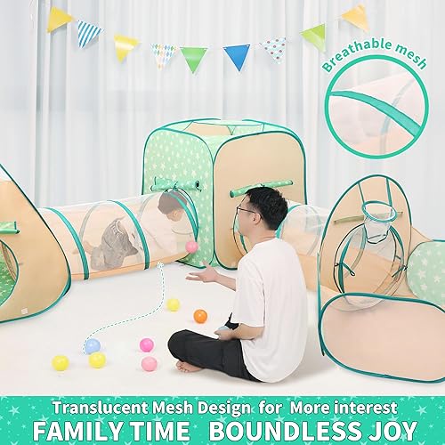 Miniatura 2 de LimitlessFunN Tiendas de campaña y túneles desplegables 5 en 1 para niños, niñas, bebés y niños pequeños, casa de juegos para interiores y