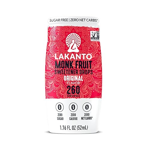 Lakanto Liquid Monk Fruit Extract Drops, Original, Erythritol Free Sugar
