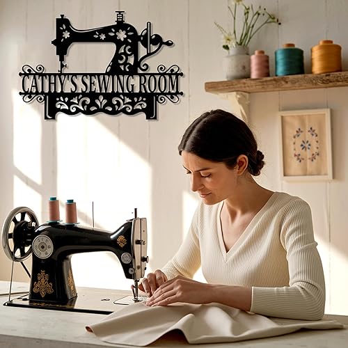 Miniatura 8 de Letrero de metal personalizado para máquina de coser, letrero de sala de coser personalizado, letrero de nombre, letrero de costura, letrero de