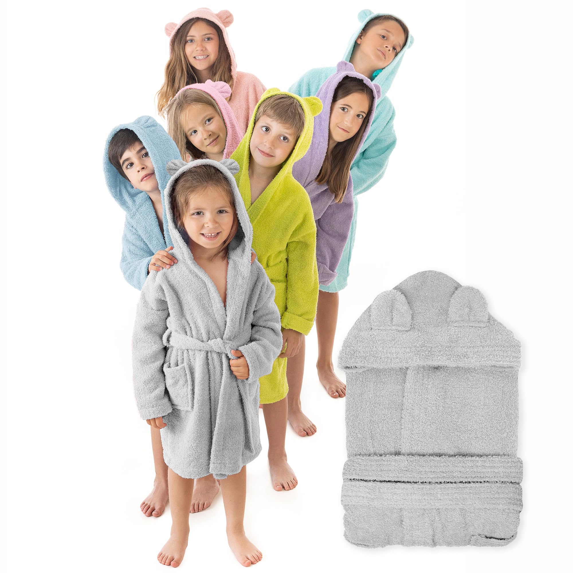 Peignoir de Bain Enfant LEBENGOOD - Doux et Confortable avec Capuche Oreilles