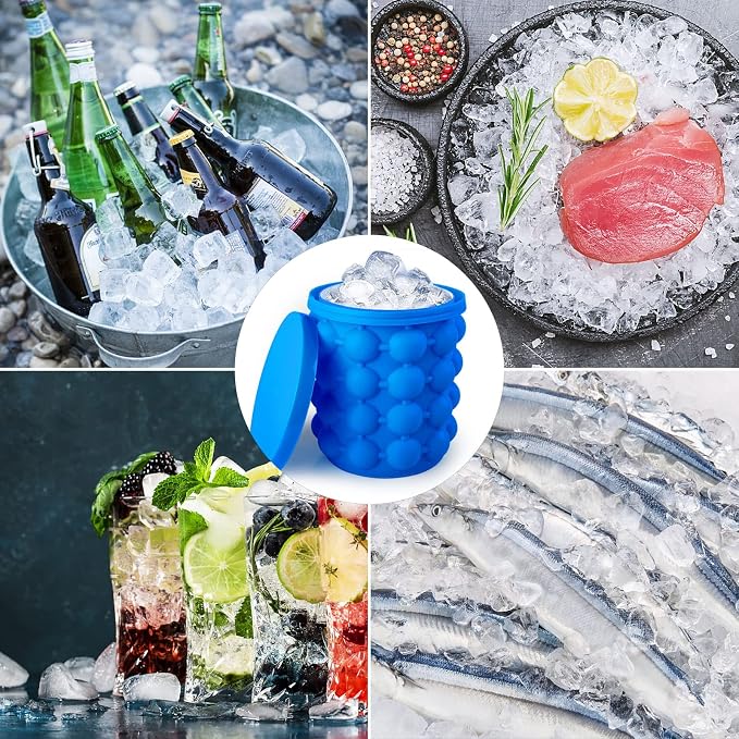 Molde de cubitos de hielo de silicona con tapa 2 en 1 miniatura 5