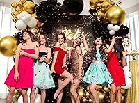 Vista 8 de Kit de arco de guirnalda de globos negros y dorados de 134 piezas para decoraciones de fiesta de cumpleaños