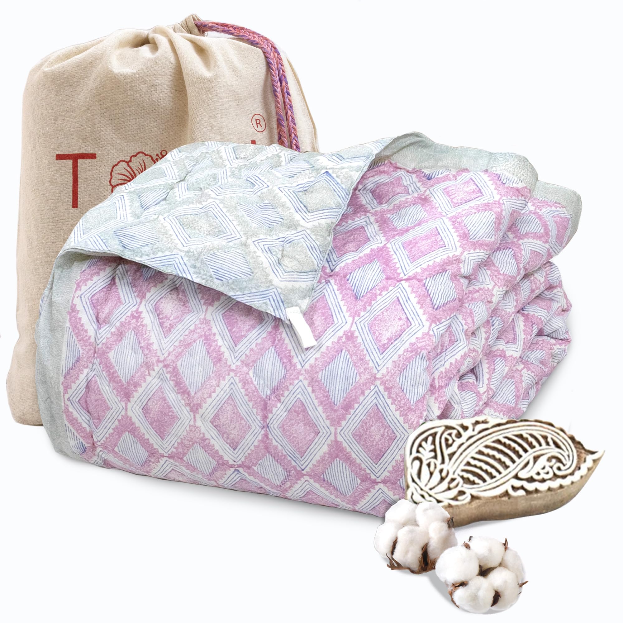 Jaipuri Quilt - Handcrafted Indian Comfort -17
