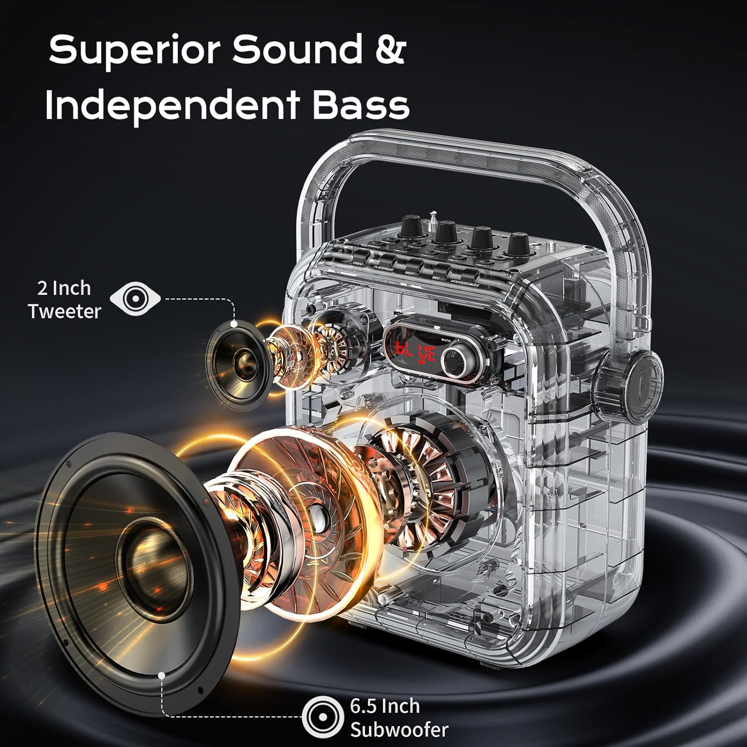 JYX 66PRO Karaoke Machine with colorful RGB lights