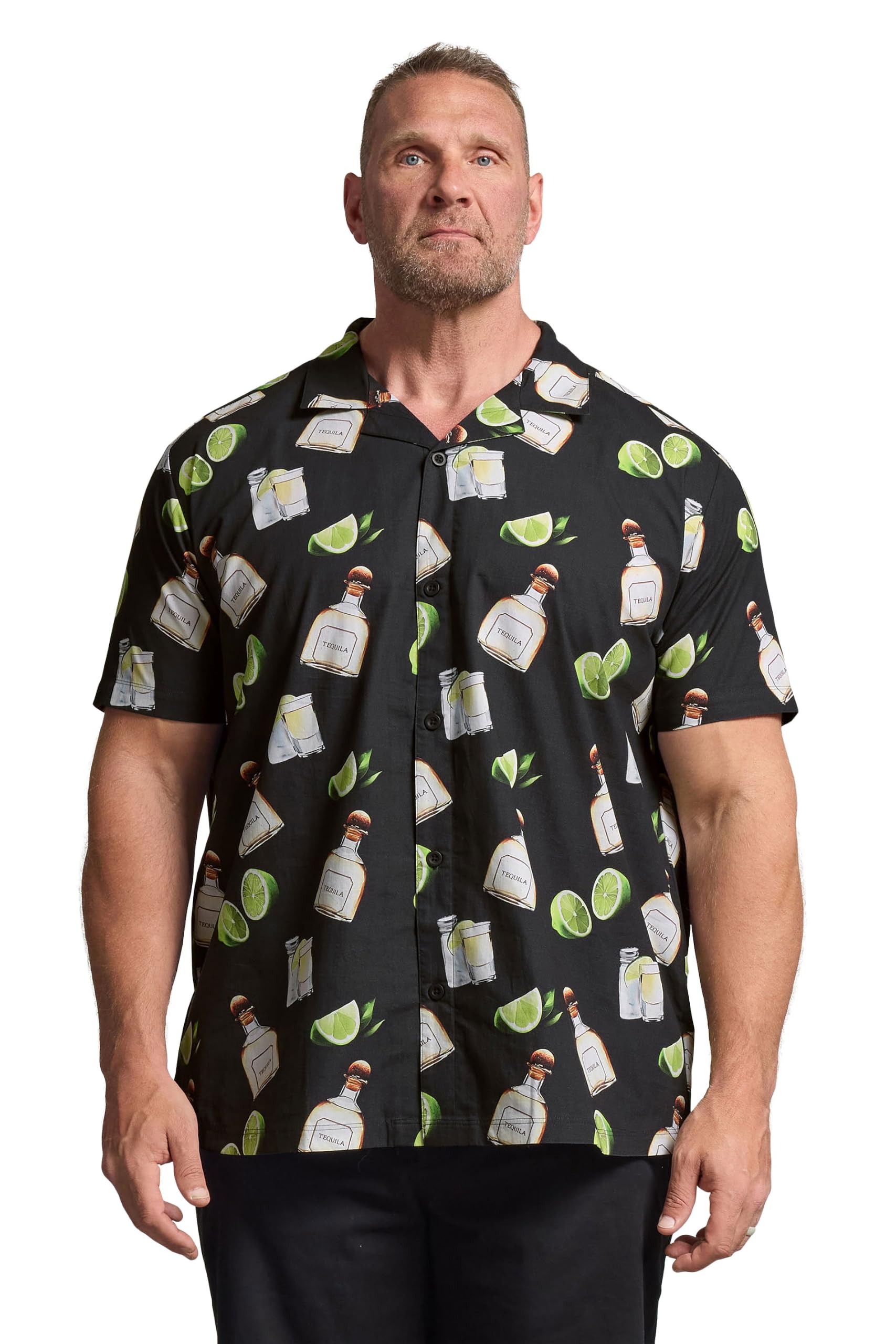 BadRhino Men's Casual Shirt Black 5-6XL Cotton