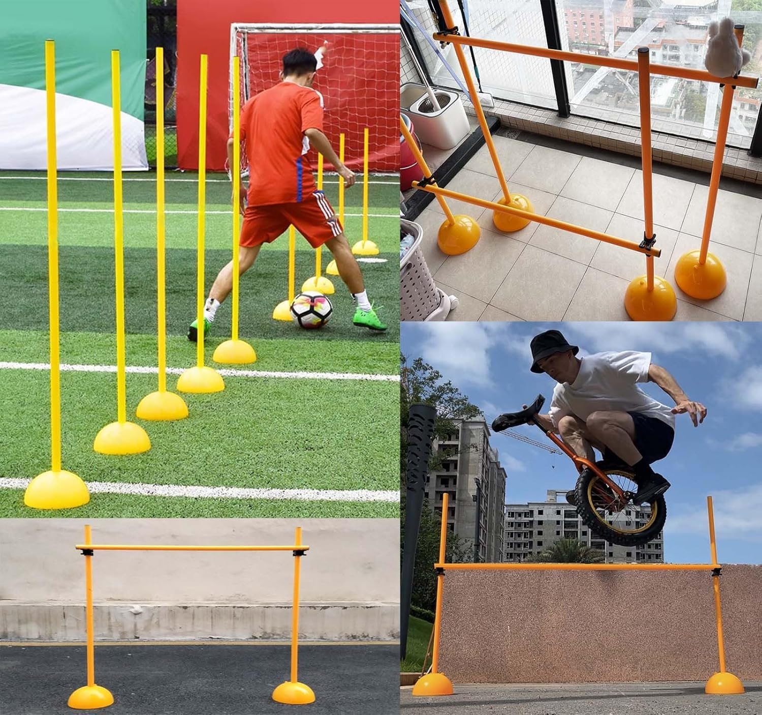 Bastones de agilidad de velocidad ajustables para fútbol, pista y campo, entrenamiento de perros y caballos, mejora el rendimiento, 180 cm