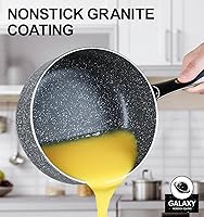 Vista 2 de MICHELANGELO Sartén con tapa, cacerolas de granito con tapas, juegos de sartenes de 1 cuarto de galón, 2 cuartos y 3 cuartos de galón, juego