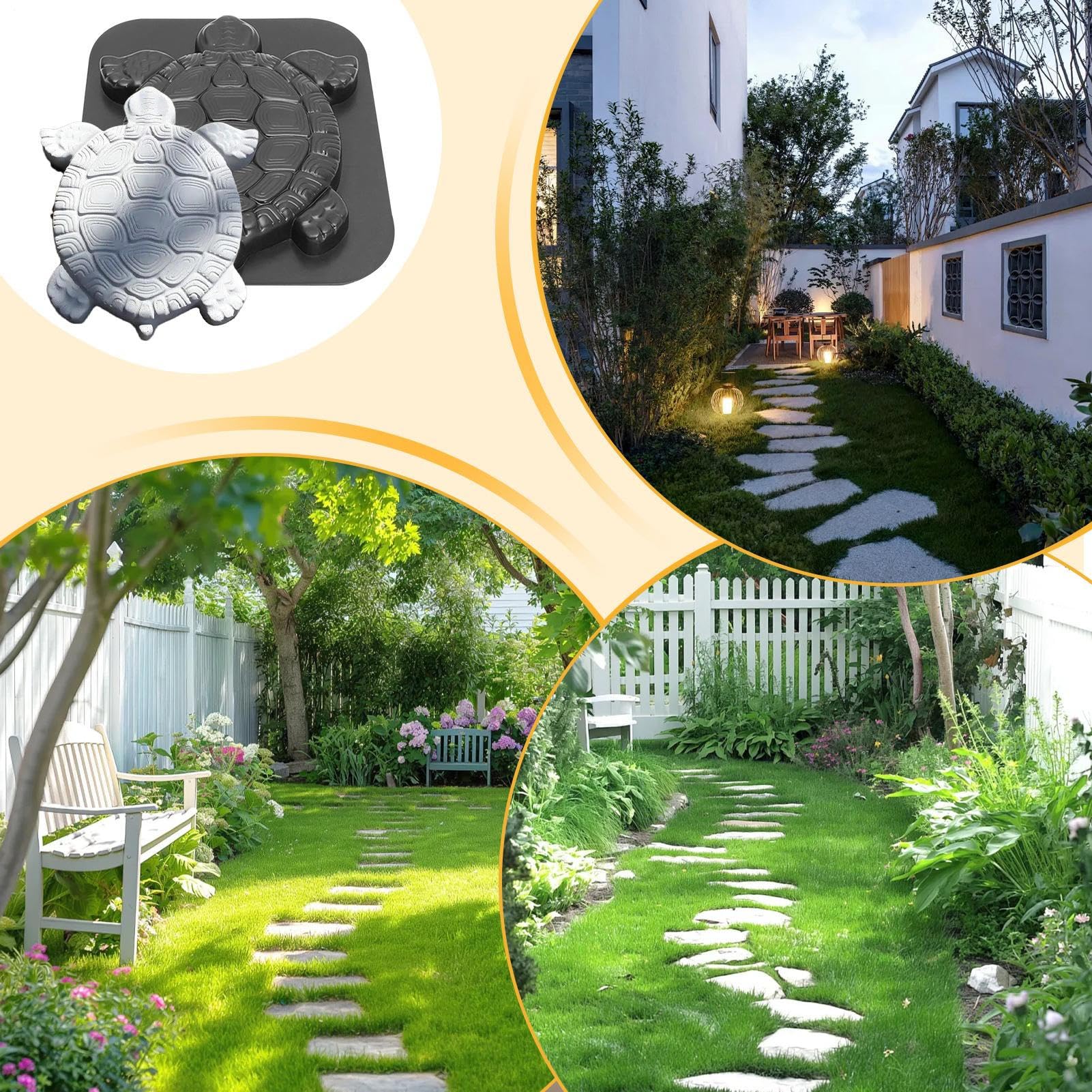 Moule Pour Pas Japonais | Moules Pour Dalles De Jardin En Forme De Tortue - Accessoires De Pavage Tortue Pour Projets Créatifs Terrasse Pelouse Parc Aménagement Paysager