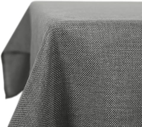 Deconovo - Mantel Antimanchas Rectangular, Exterior, Efecto Lino, Impermeable, para decoración, Mesa, 150 x 240 cm, Color Gris