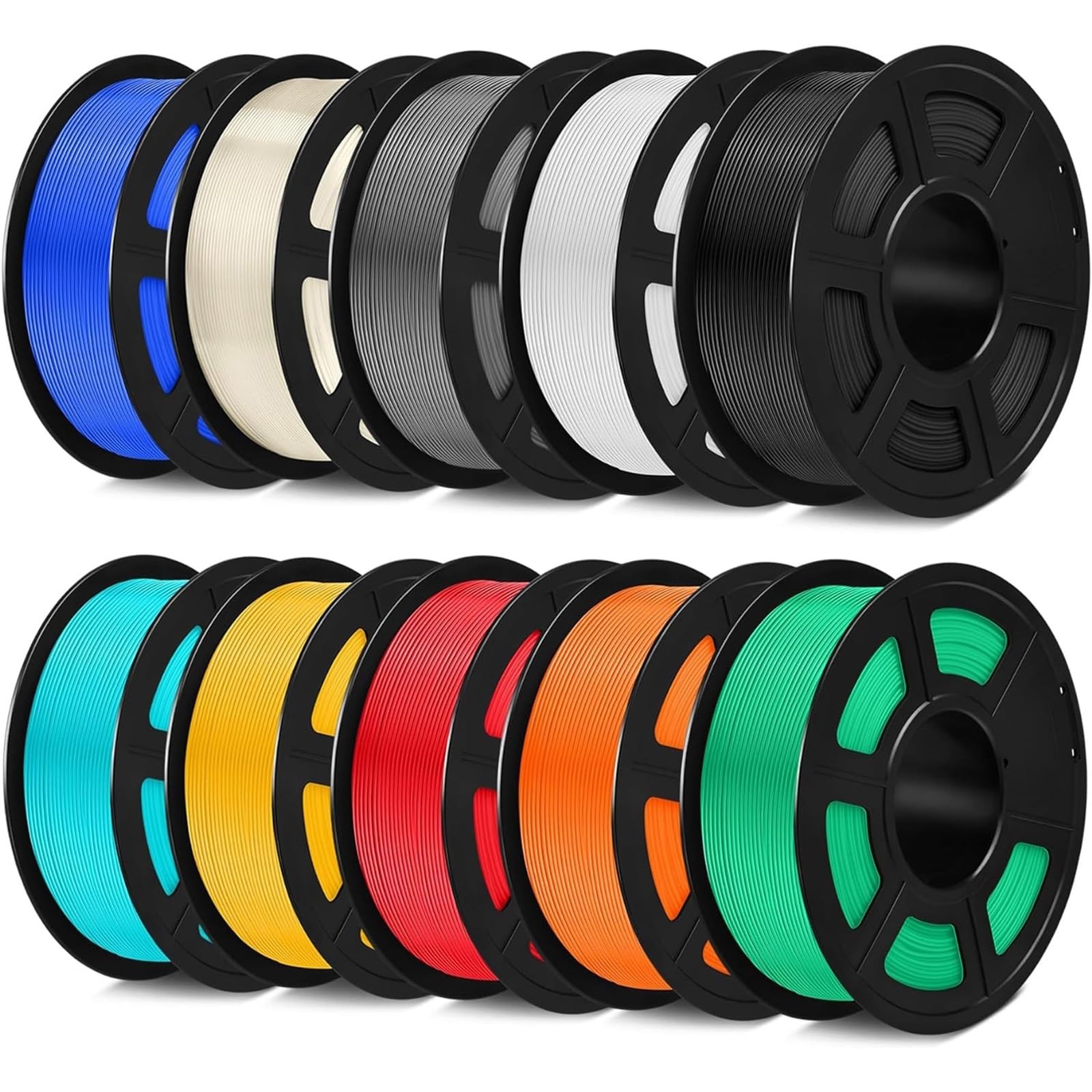 Compatibile Con La Maggior Parte Delle Stampanti FDM, Confezione Da 10 Filamenti PLA Plus Da 1,75 Mm 5 Kg Di Materiali Di Consumo For Stampante 3D, Bobine Da 1 Kg For Progetti Estesi