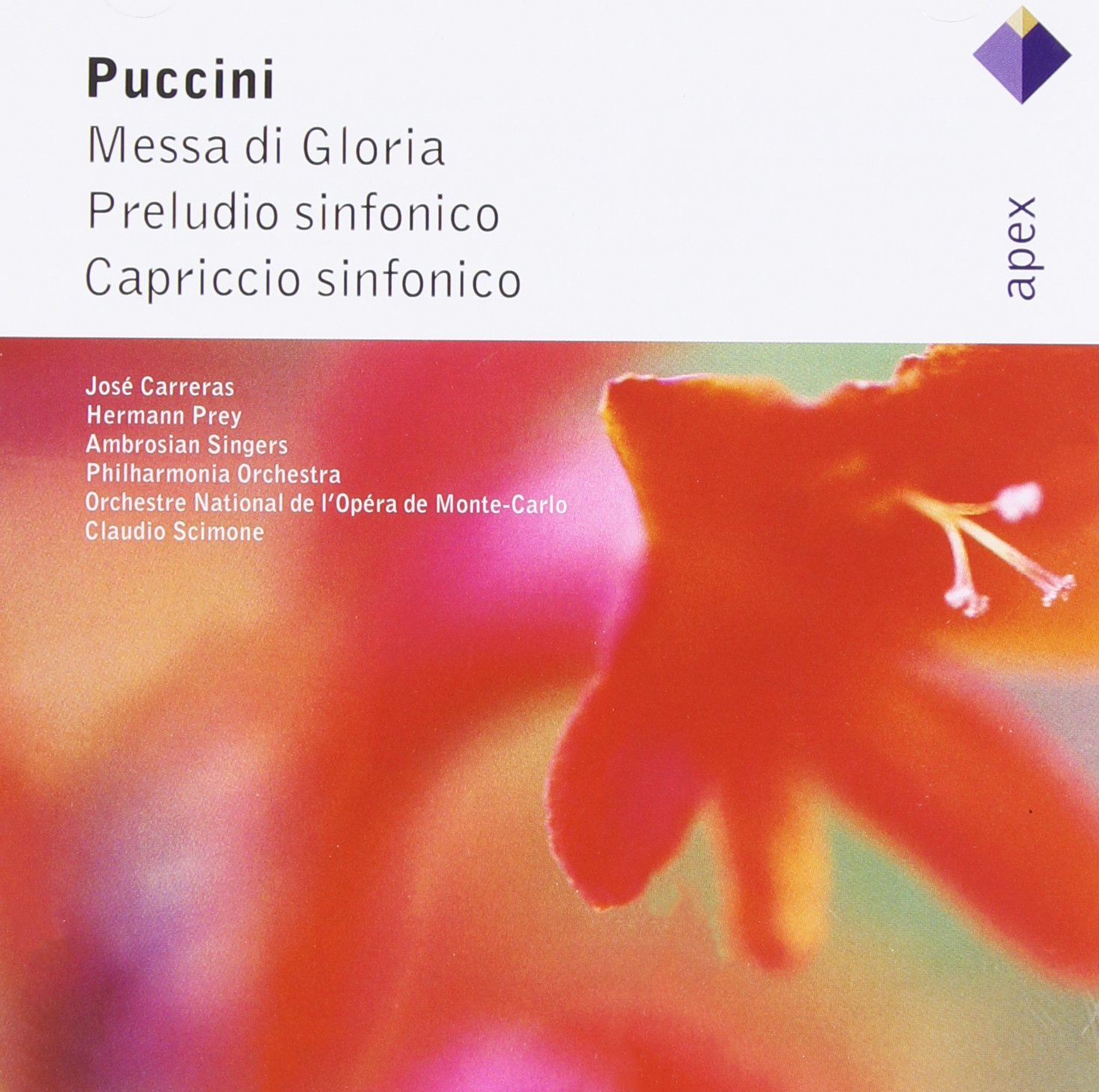 Puccini : Messa di Gloria, Preludio sinfonico & Capriccio sinfonico - Apex [Audio CD] Classical Serie; Giacomo Puccini and Claudio Scimone