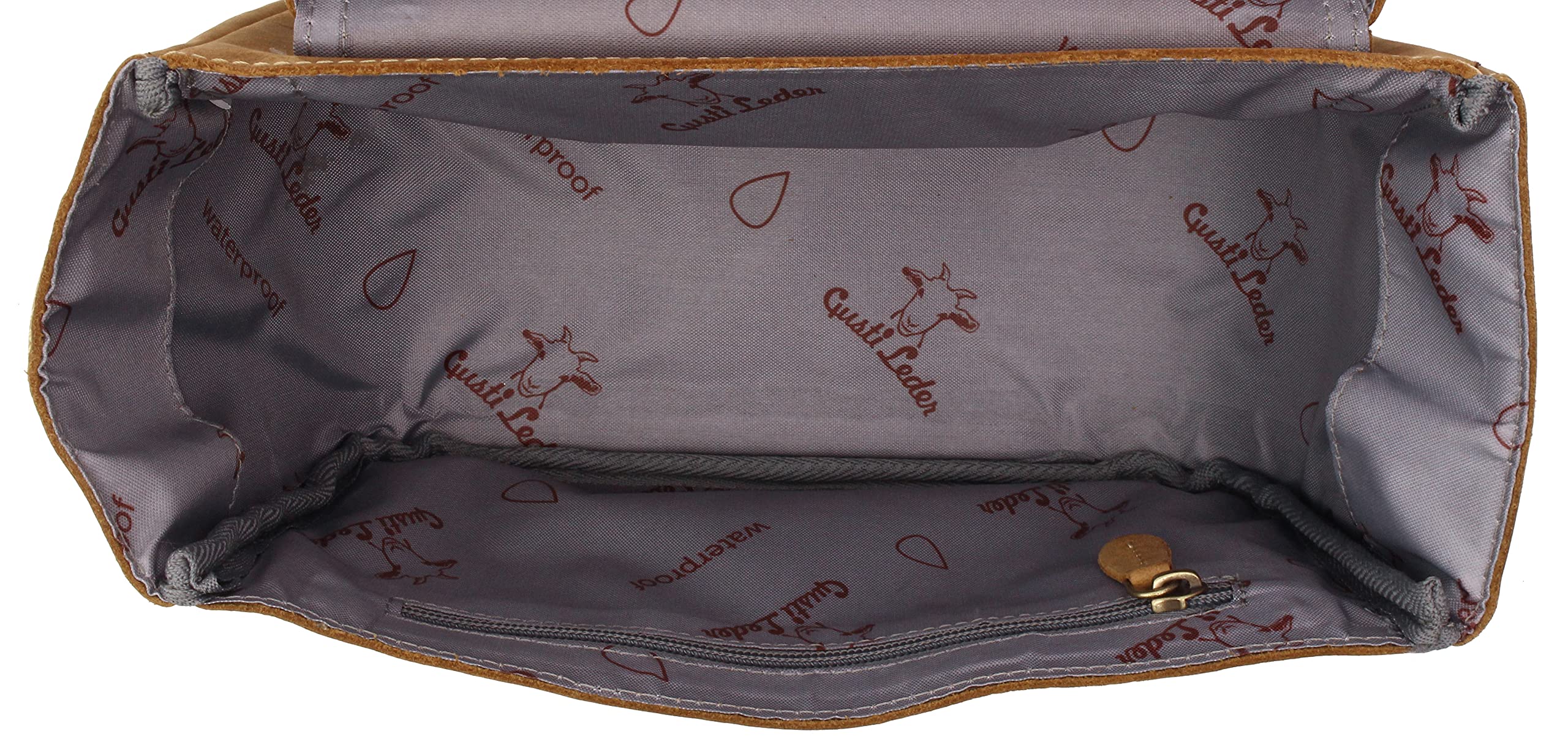 Gusti Borsa da Manubrio in Pelle - Rene P. Accessori Borsa da Bicicletta con Adattatore Klickfix Marrone