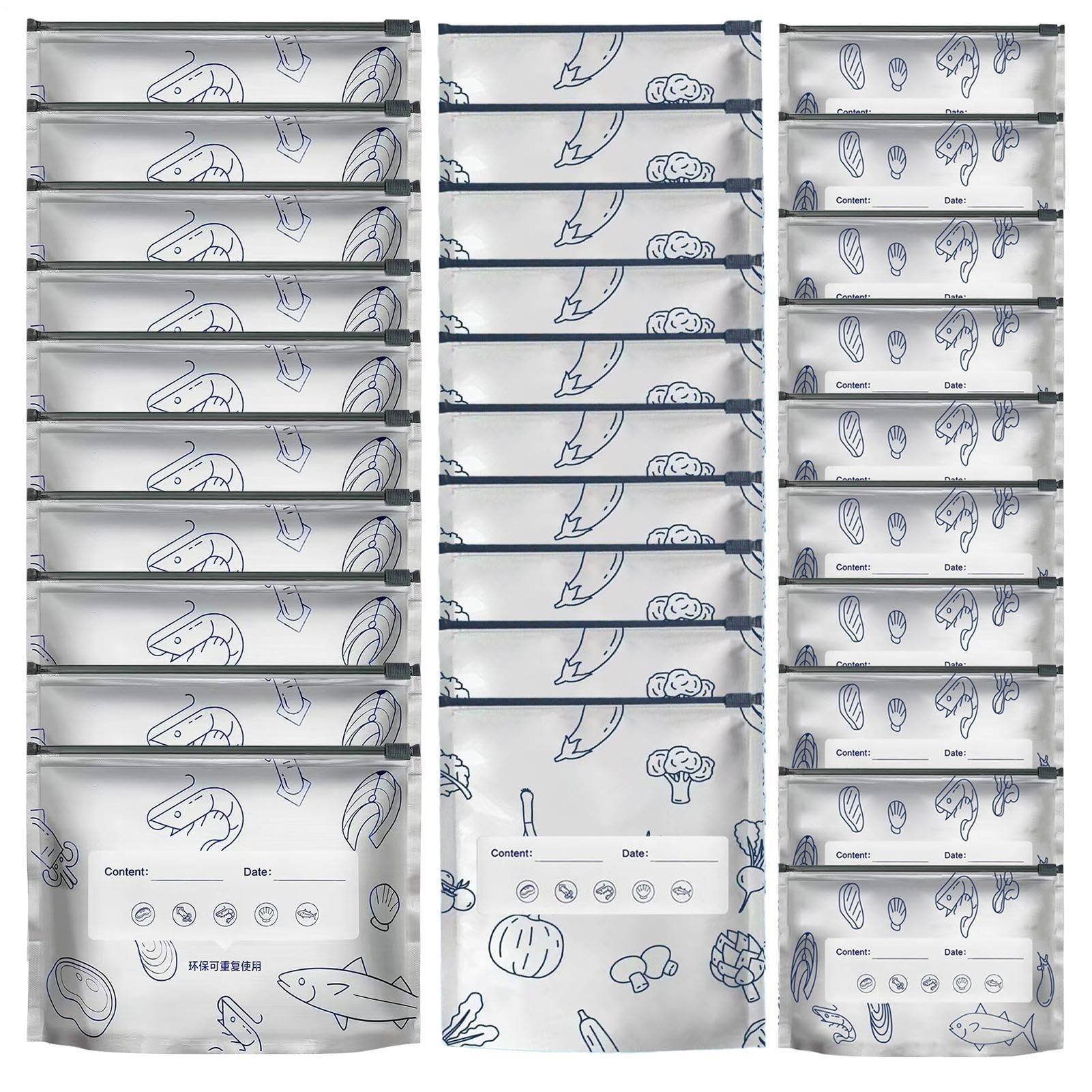 Papel de aluminio resellable en bolsas de 30 unidades para conservar alimentos