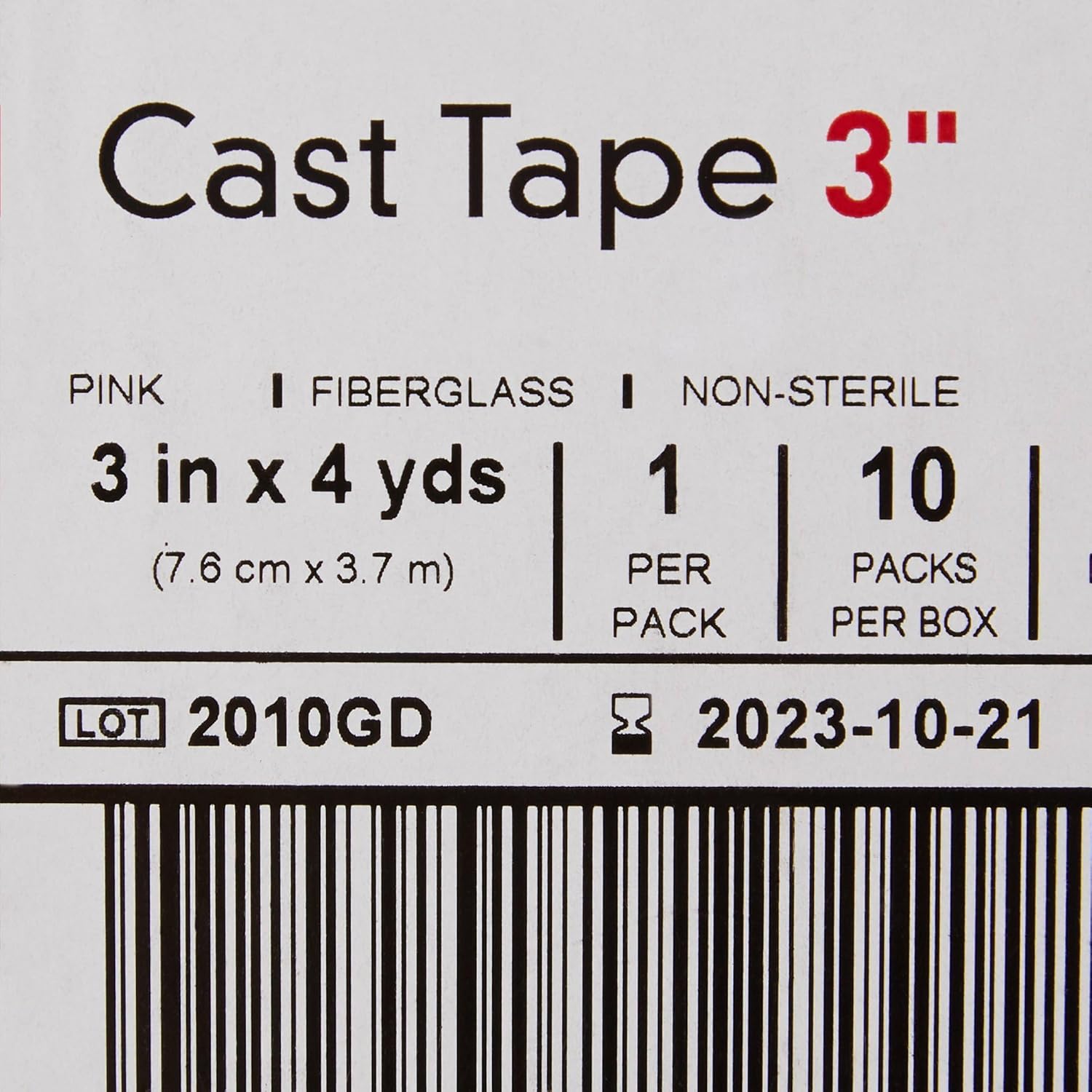 McKesson Cast Tape, Fiberglass, Pink, 3 in x 4 yds, 1 Count, 10 Packs, 10 Total