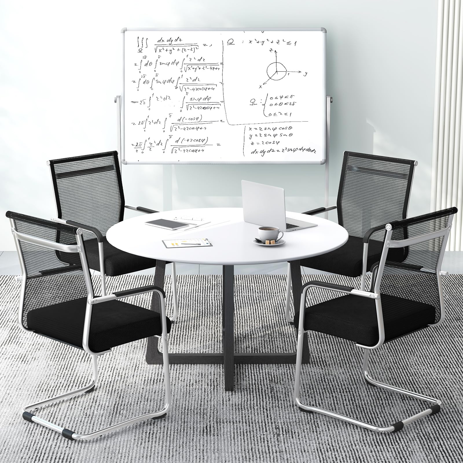 GIANTEX Freischwinger Stühle 2/4er Set Stapelbar, Besucherstuhl (2)