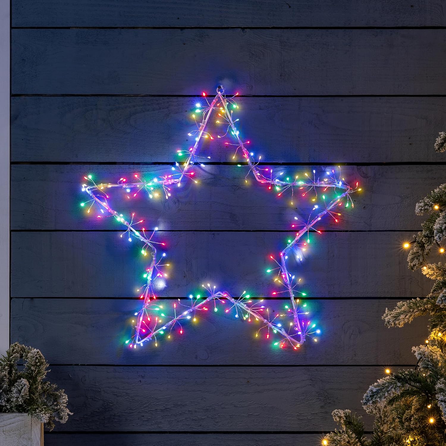 Christow Christmas Star Window Light, 60cm Flashing Starburst