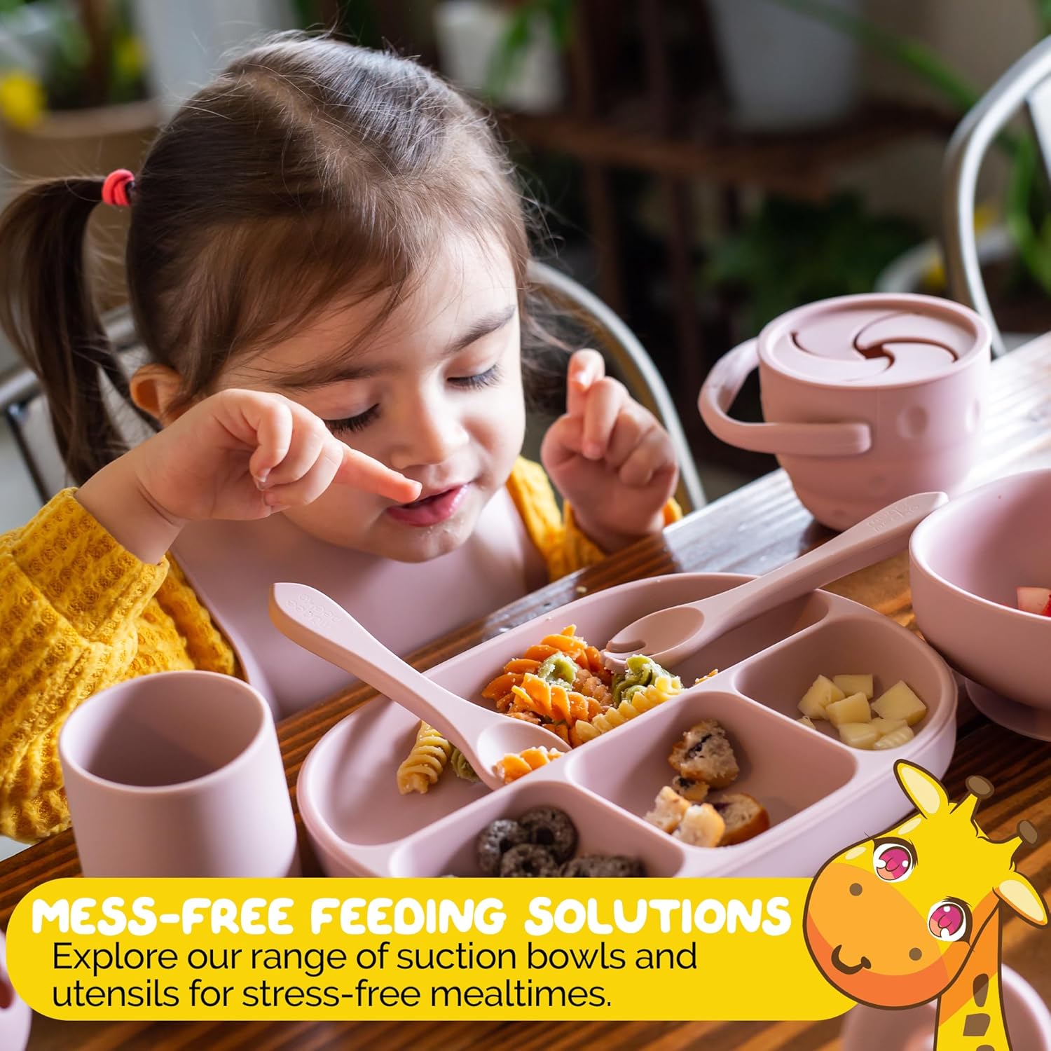 Feeding Set in Baby Safe Silicone Baby Led Weaning for Baby Girls (10 Piece Set)