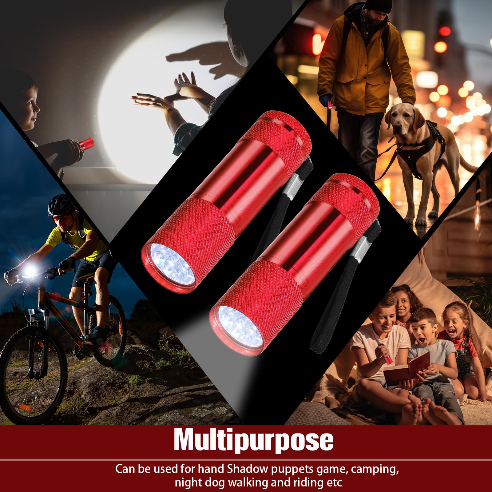 VIHOSE 32 mini linternas a granel, luz de flash de mano de aluminio brillante con cordón, pequeñas linternas LED para niños, lectura nocturna, emergencia, camping, senderismo, baterías no incluidas