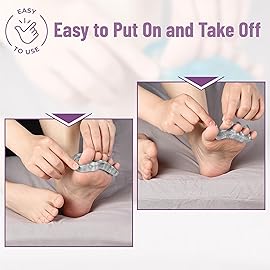 Dr. JK- ToePal Gel Toe Separator, 4 Pairs, Toe Spacers, Bunion Corrector, Blue & Clear