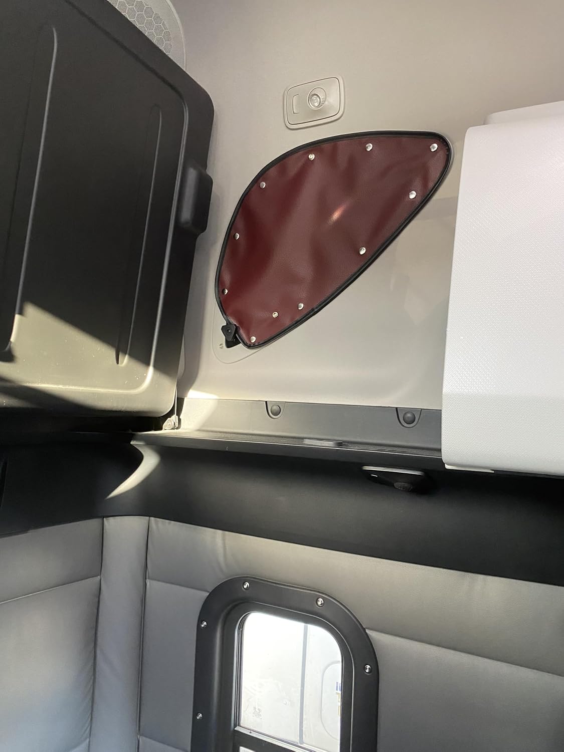 Curtains Compatible with Freightliner Cascadia upper window curtain. Window cover. Sleeper window cover. Truck curtain. Set of 2(Red)