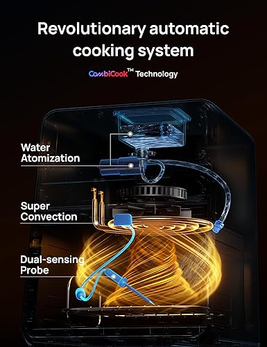 Vista 5 de Dreo ChefMaker - Freidora combinada, cocina como un profesional con solo presionar un botón, freidora de aire inteligente con sonda de cocina