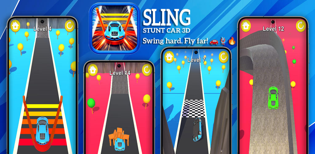 Sling Stunt Car 3D – Swing Hard & Fly Far Stunt Racing Game for Fire ...