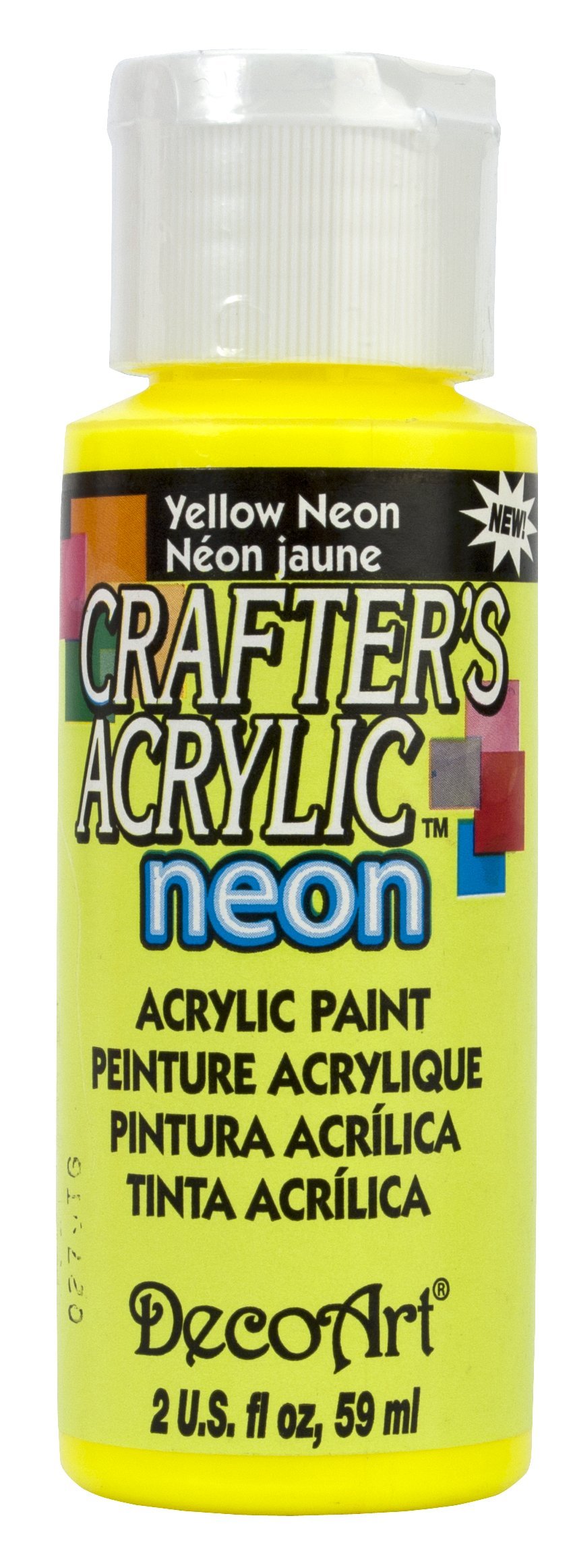 DecoArt 59 ml Crafters Acrylic, Neon Yellow