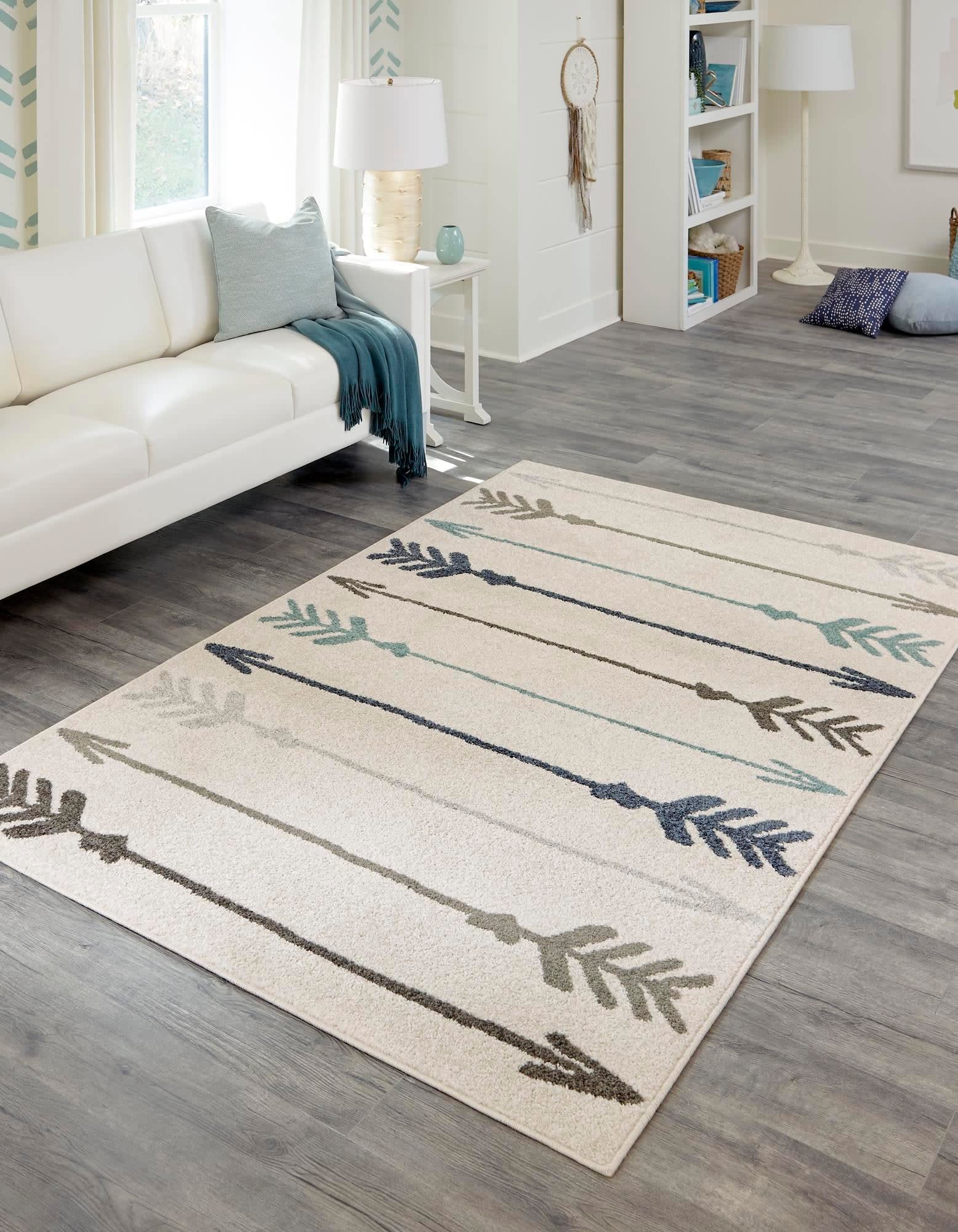 Unique Loom Autumn Collection Area Rug - Arrow (9' x 12' 2" Rectangle, Ivory/ Gray)