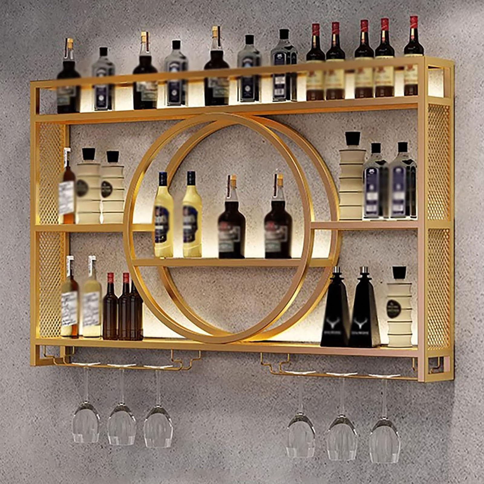 Étagères flottantes avec lumière LED pour sublimer vos bouteilles de vin