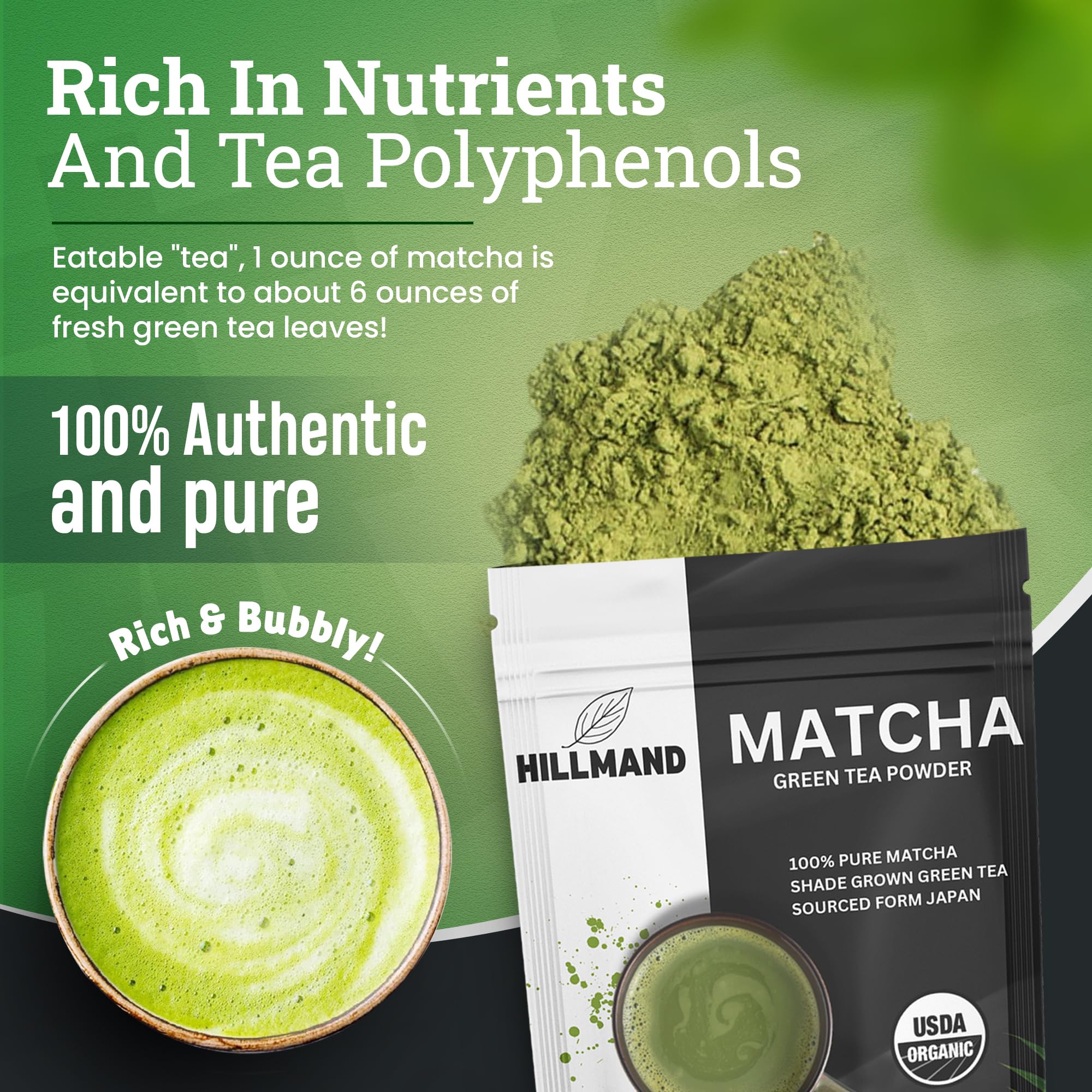 Macha Latte Powder - 3 53oz Pack of 1 - Organic Unsweetened Matcha - Carefully Stored Green Superfood — view 4