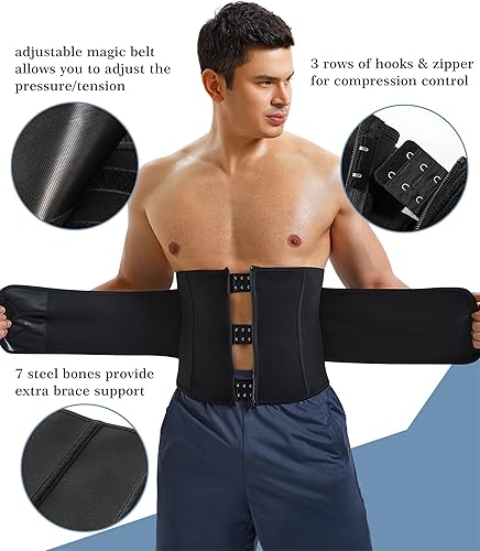Miniatura 6 de TAILONG Cinturón reductor de cintura de neopreno para hombre, entrenador de cintura para pérdida de peso, adelgazamiento, moldeador de cuerpo, banda