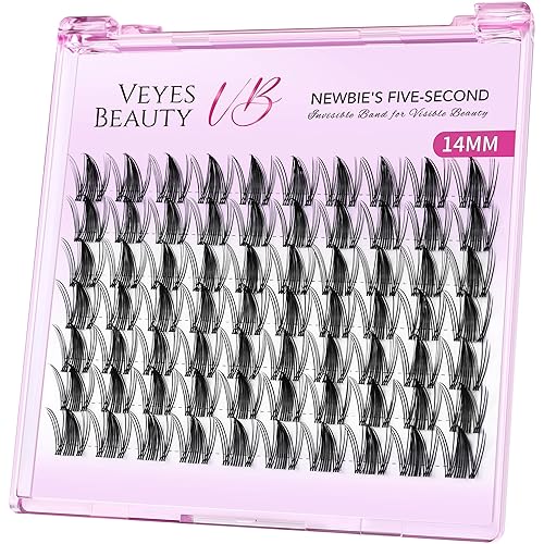 Miniatura 11 de VEYESBEAUTY Kit de Racimos de Pestañas Extensiones de Pestañas Banda Delgada e Invisible DIY Pestañas Postizas Individuales Serie de Cinco Segundos