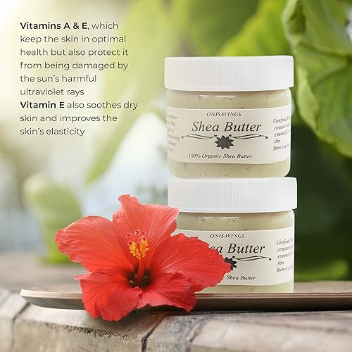 Miniatura 4 de Romeriza - Manteca de karité orgánica, cremosa, pura cruda, sin refinar, nutrición de la piel, eczema, estrías para la cara, cuerpo y cabello,