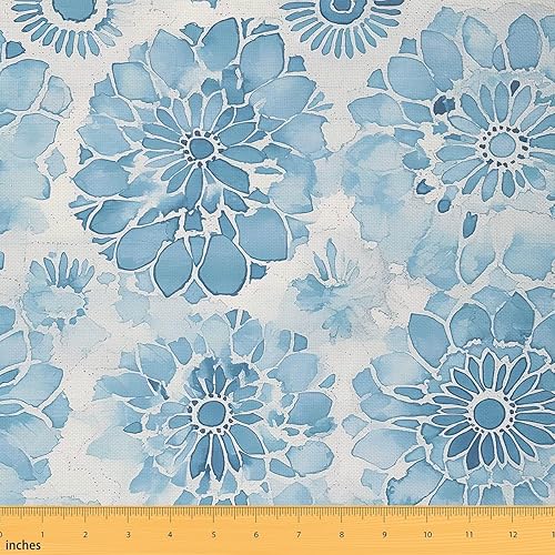 Miniatura 24 de Feelyou Tela de Flores Groovy por Yarda 5 Yardas Niños Tela de Tapicería Floral Retro para Sillas para Niños Niñas Adolescentes Flores Hippie 70S