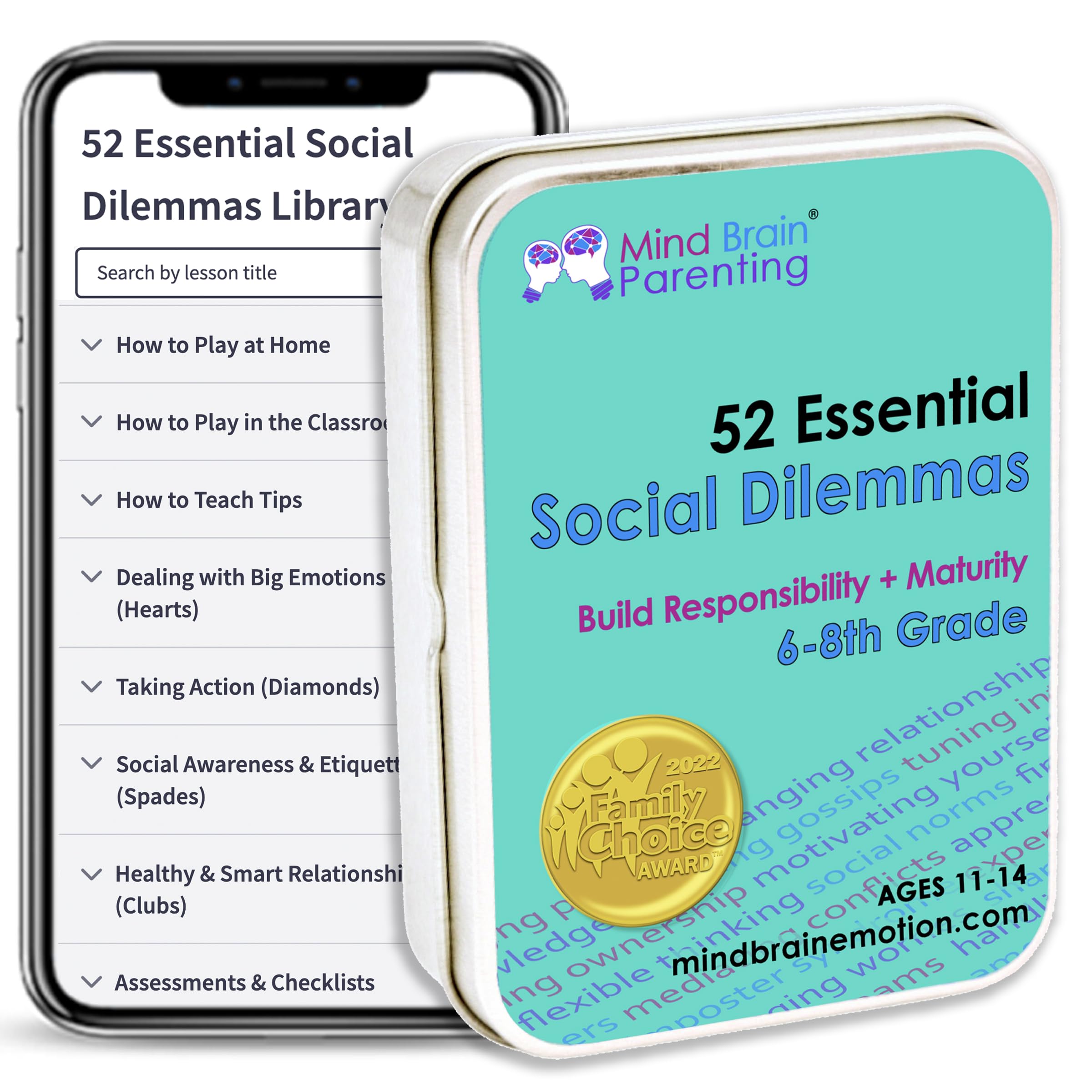 52 Essential Social Dilemmas: Skills for Kids & Teens to Thrive in Middle School - Conversation Cards Created by Teachers & Counselors for Family, Classroom, Counseling, Therapy Game (6-8 Grade)