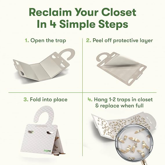 BugMD Clothes Moth Boss Traps and Pantry Pest Patrol Bundle