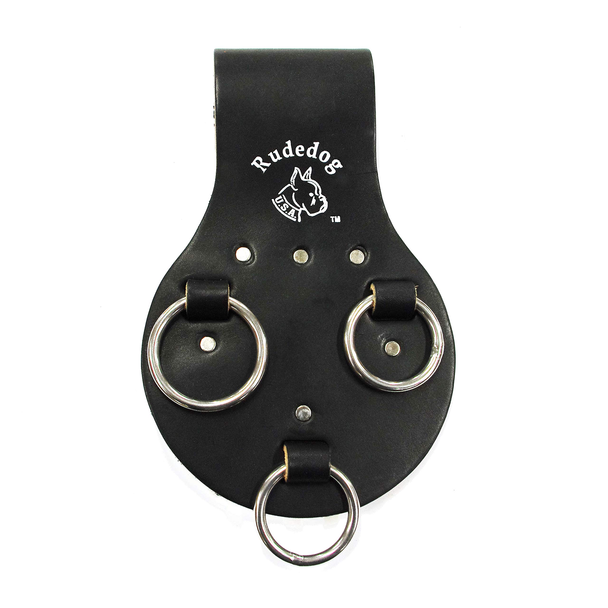 3-Ring Spud Wrench Holder - Premium Black Leather - Rudedog USA #3035