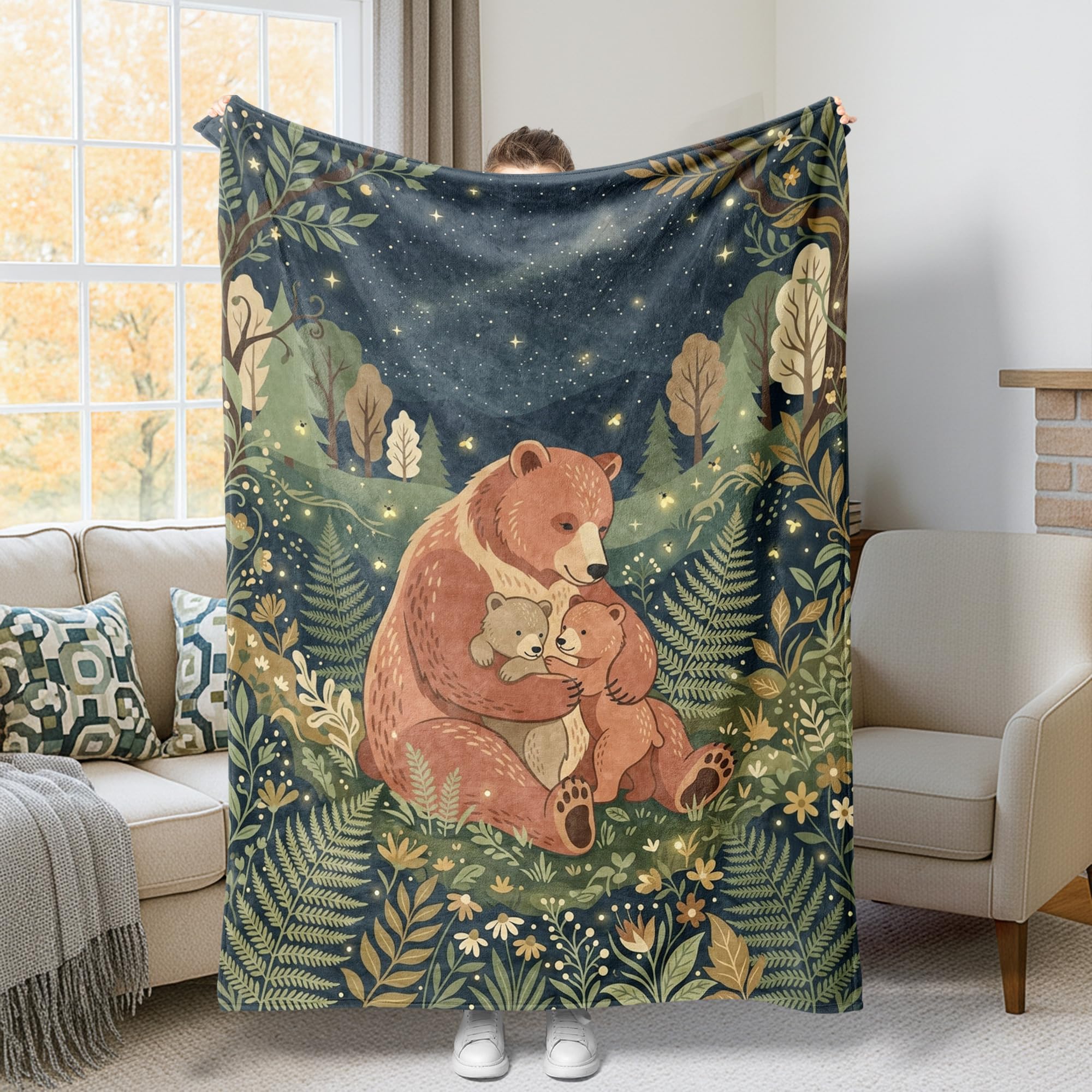 Couverture en forme d'ours pour une ambiance douce de lit