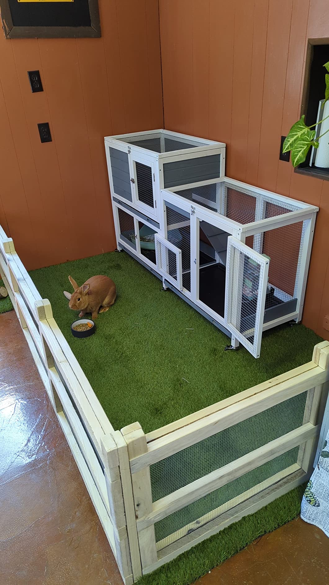25/mo Finance GDLF Two Floors 58" Wooden Indoor Bunny Hutch Rabbit