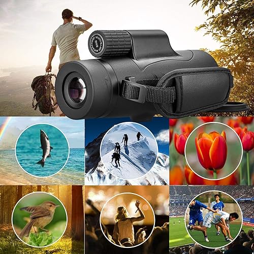 Miniatura 3 de FEEMIC Telescopio monocular de alta potencia con visión de de 8x y diámetro del objetivo de 165 pulgadas 42 mm compacto portátil impermeable a